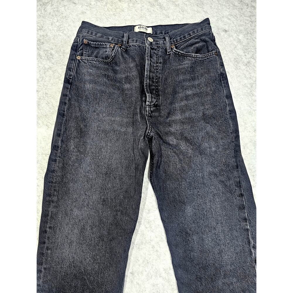 AGOLDE High Rise Straight Leg Jeans Washed Black Size 27 - Picture 8 of 8
